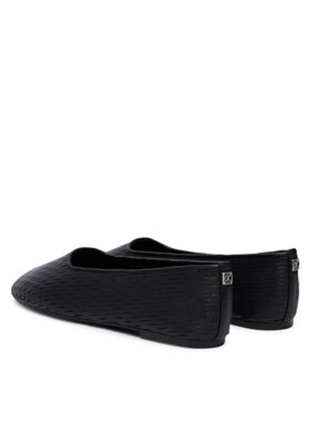 Calvin Klein Baleriny Oblique Ballerina Cut Lth HW0HW03033 Czarny. Kolor: czarny. Materiał: skóra