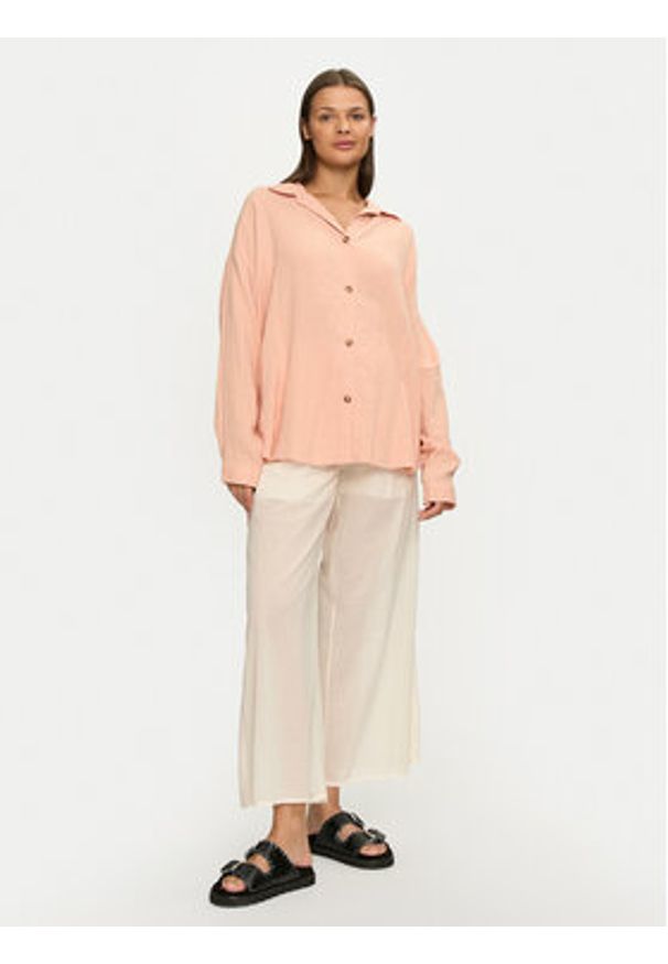Roxy Koszula Morning Time ERJWT03613 Koralowy Regular Fit. Kolor: pomarańczowy. Materiał: bawełna