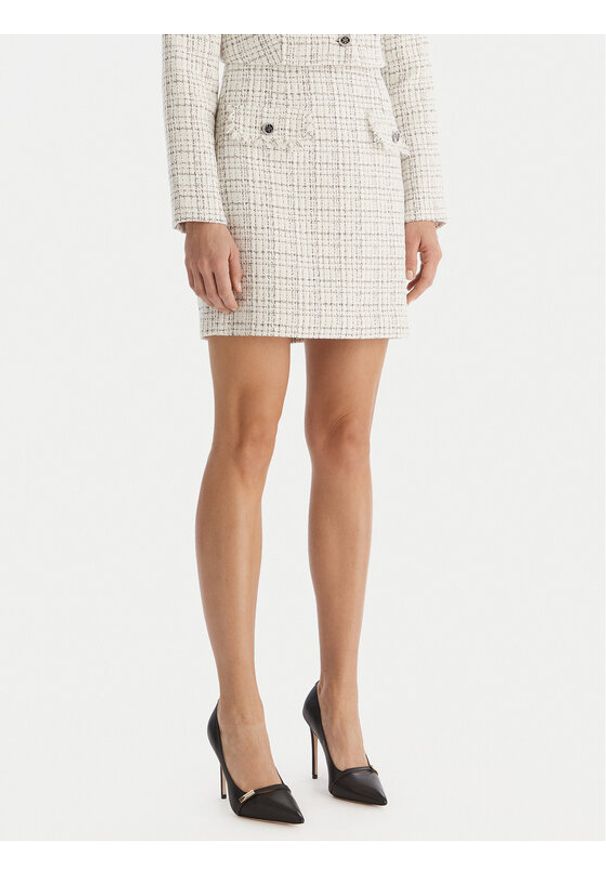 Guess Spódnica mini W5YD15 WHDB2 Biały Regular Fit. Kolor: biały. Materiał: syntetyk