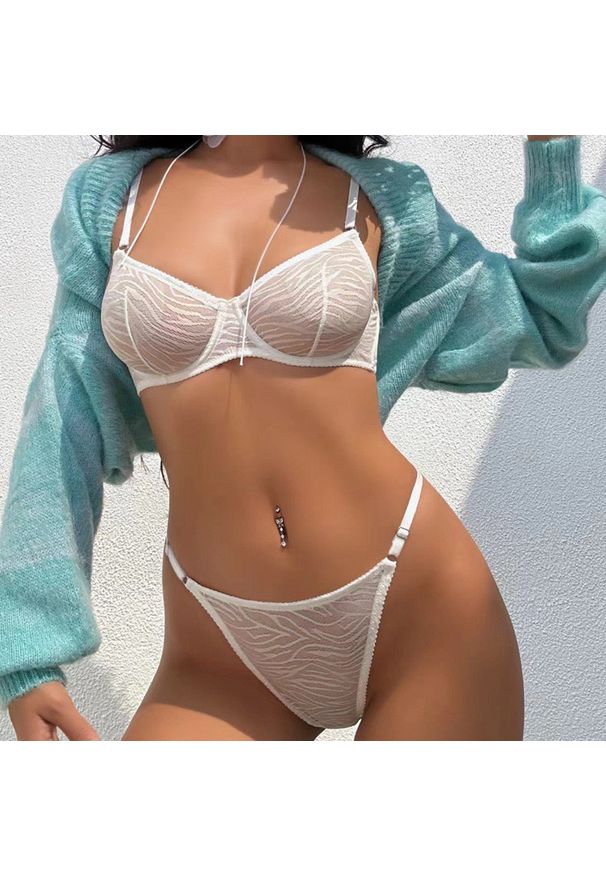 Intica - Komplet bielizny casual z delikatnym wzorem Uranie. Kolor: różowy. Materiał: materiał, tkanina