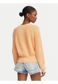 Hugo - HUGO Sweter Slipery 50554206 Pomarańczowy jasny Regular Fit. Kolor: pomarańczowy. Materiał: bawełna #3