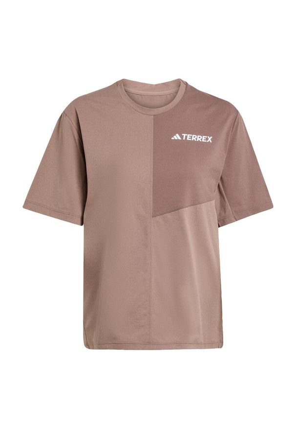 Adidas - Koszulka Terrex Multi Climacool. Kolor: brązowy, beżowy, wielokolorowy. Technologia: ClimaCool (Adidas). Sport: turystyka piesza