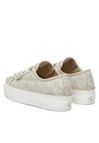 Calvin Klein Jeans Sneakersy Vulc Flatf Jacquard Aop YW0YW01965 Beżowy. Kolor: beżowy. Materiał: materiał #6