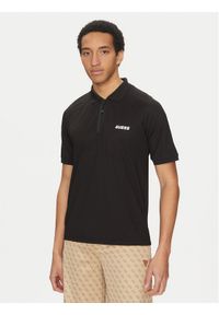 Guess Polo Z5GP00 KCQU2 Czarny Slim Fit. Typ kołnierza: polo. Kolor: czarny. Materiał: syntetyk