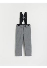 Reserved - Ocieplane spodnie z szelkami - ciemnoszary. Kolor: szary. Materiał: tkanina