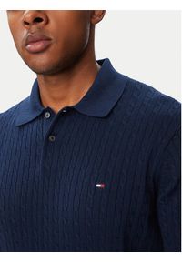 TOMMY HILFIGER - Tommy Hilfiger Polo MW0MW40701 Granatowy Regular Fit. Typ kołnierza: polo. Kolor: niebieski. Materiał: bawełna #3