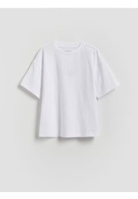 Reserved - Bawełniany t-shirt - biały. Kolor: biały. Materiał: bawełna