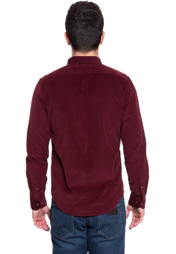 Lee - KOSZULA LEE BUTTON DOWN BURGUNDY L880MRMF 112123268. Typ kołnierza: button down. Materiał: materiał