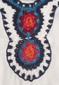 Renee - Biała Bluzka Narzutka w Stylu Boho z Rękawem 3/4 Dimiara. Okazja: na co dzień. Kolor: biały. Materiał: materiał, jeans. Wzór: haft. Styl: boho #6