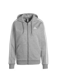 Adidas - Bluza damska adidas Essentials 3-Stripes Full-Zip Fleece. Kolor: wielokolorowy, szary, biały #1