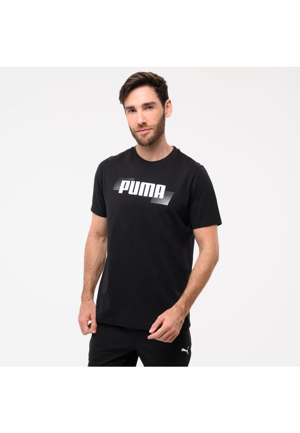 Decathlon - Koszulka z krótkim rękawem męska Puma Gym & Pilates. Kolor: czarny. Materiał: bawełna. Długość rękawa: krótki rękaw. Długość: krótkie. Sport: joga i pilates