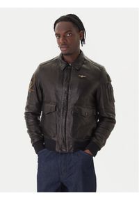 Aeronautica Militare Kurtka skórzana 252PN0963U100839 Czarny Regular Fit. Kolor: czarny. Materiał: skóra #1