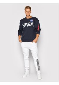 Alpha Industries Bluza Nasa Reflective 178309 Granatowy Regular Fit. Kolor: niebieski. Materiał: bawełna #5