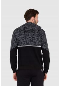 EA7 Emporio Armani - EA7 Męska czarno-szara bluza z kapturem w moro, Rozmiar M. Typ kołnierza: kaptur. Kolor: czarny. Wzór: moro #3