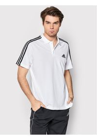 Adidas - adidas Polo Aeroready Essentials Pique Embroidered Small Logo 3-Stripes GK9138 Biały Regular Fit. Typ kołnierza: polo. Kolor: biały. Materiał: syntetyk