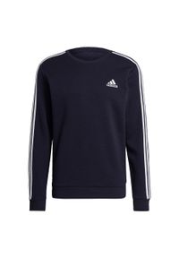 Adidas - Bluza męska adidas Essentials Sweatshirt. Kolor: biały, wielokolorowy, niebieski. Materiał: bawełna, materiał