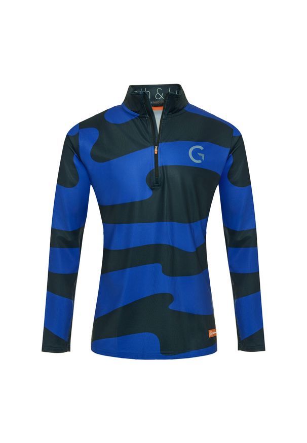 GARETH & LUCAS - Bluza narciarska Męska Gareth & Lucas The One Hundred and Seven. Kolor: niebieski, wielokolorowy, czarny. Materiał: poliester, elastan. Sezon: zima. Sport: narciarstwo