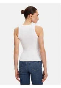 Calvin Klein Jeans Top Monologo J20J225301 Biały Slim Fit. Kolor: biały. Materiał: bawełna