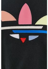 adidas Originals Bluza bawełniana H22854 damska kolor czarny z aplikacją. Kolor: czarny. Materiał: bawełna. Wzór: aplikacja #5