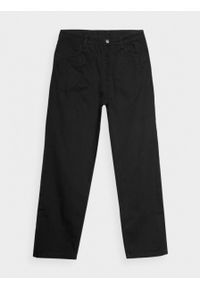 outhorn - Jeansy z prostymi nogawkami damskie - czarne. Stan: podwyższony. Kolor: czarny. Materiał: jeans. Wzór: haft #1