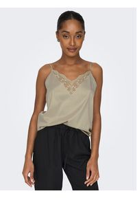 only - ONLY Top 15287104 Beżowy Regular Fit. Kolor: beżowy. Materiał: syntetyk #4