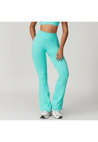 Intica - Legginsy sportowe push-up z wysokim stanem do treningu Chrysi. Stan: podwyższony. Kolor: zielony. Materiał: materiał. Sport: fitness
