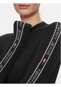 Tommy Jeans Sweter Tjw Logo Taping Sweater DW0DW17247 Czarny Slim Fit. Kolor: czarny. Materiał: syntetyk
