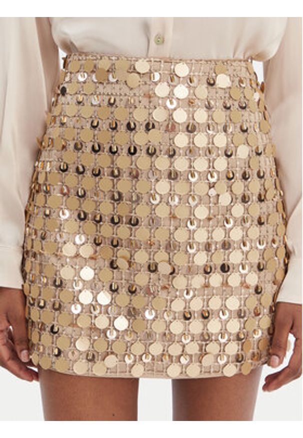 Guess Spódnica 180021 Złoty Classic Fit. Kolor: złoty. Materiał: syntetyk