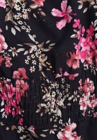 Born2be - Granatowy Kombinezon z Wiskozy Fimo. Kolor: niebieski. Materiał: wiskoza. Długość rękawa: krótki rękaw. Długość: krótkie. Wzór: aplikacja, kwiaty. Sezon: lato #8