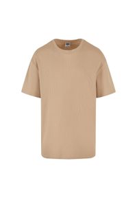 Urban Classics - T-shirt Męski Gofrowany. Kolor: beżowy. Sport: turystyka piesza #1