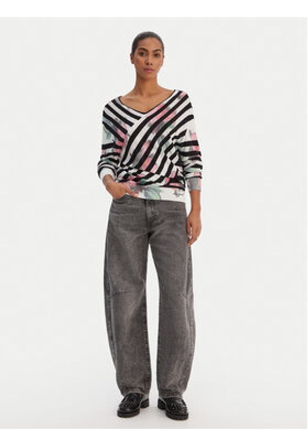 Desigual Sweter 26SWJF01 Kolorowy Regular Fit. Materiał: syntetyk. Wzór: kolorowy