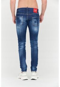 DSQUARED2 Męskie granatowe jeansy z przetarciami, Rozmiar 54. Kolor: niebieski #3