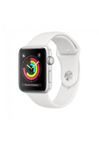 APPLE - Smartwatch Apple Watch 3 - srebrne aluminium 38 | biały sportowy pasek. Rodzaj zegarka: smartwatch. Kolor: biały, srebrny, wielokolorowy. Styl: sportowy #1