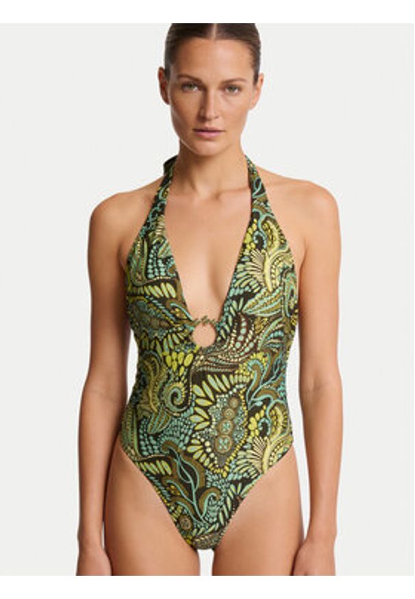 Guess Strój kąpielowy E6GJ39 MC04R Zielony. Kolor: zielony. Materiał: syntetyk