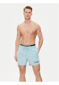 Calvin Klein Swimwear Szorty kąpielowe KM0KM00992 Niebieski Regular Fit. Kolor: niebieski. Materiał: syntetyk #3