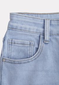 Renee - Jasnoniebieskie Bawełniane Jeansy High Waist Wide Leg Heltora. Okazja: na co dzień. Stan: podwyższony. Kolor: niebieski. Długość: krótkie. Styl: casual, klasyczny #5