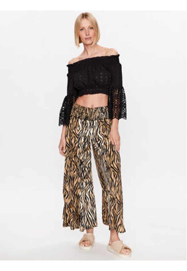 Iconique Kuloty IC23 124 Brązowy Oversize. Kolor: brązowy. Materiał: syntetyk