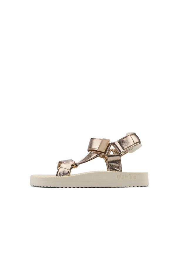 Flip*Flop - Sandały damskie Flip Flop Comfy złote metaliczne lekkie. Kolor: biały. Styl: sportowy