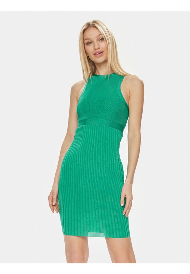 Marciano Guess Sukienka dzianinowa 4GGK08 5814Z Zielony Bodycon Fit. Kolor: zielony. Materiał: wiskoza. Typ sukienki: bodycon