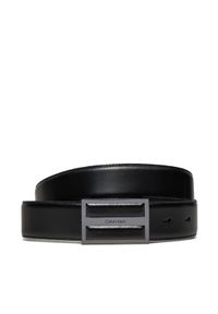 Calvin Klein Pasek Męski Leather Inlay Plaque 35mm K50K511956 Czarny. Kolor: czarny. Materiał: skóra