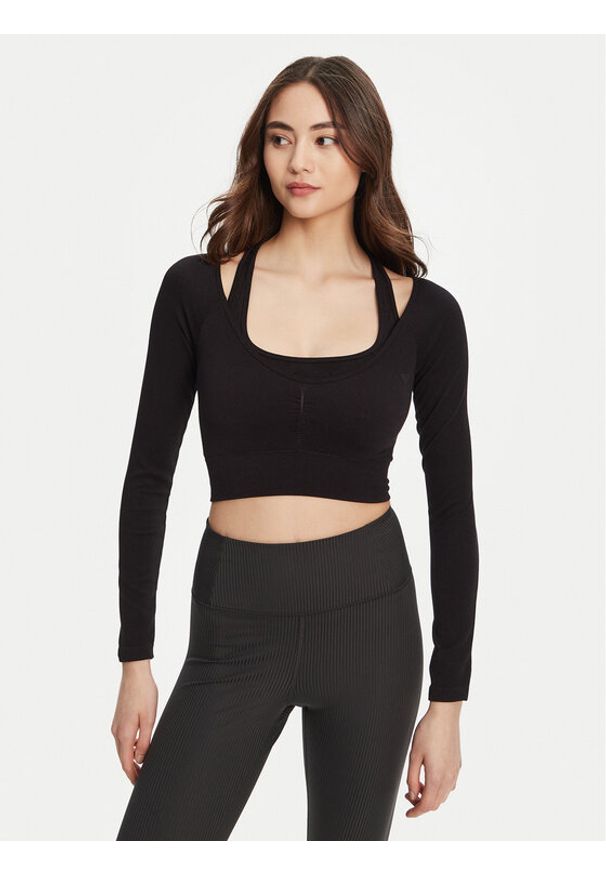 Guess Bluzka V5YP06 Z3OA0 Czarny Slim Fit. Kolor: czarny. Materiał: poliamid