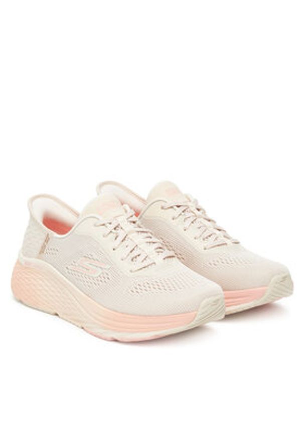 skechers - Skechers Buty do biegania Max Cushioning Elite 2.0 129626/NTPK Beżowy. Kolor: beżowy. Materiał: materiał