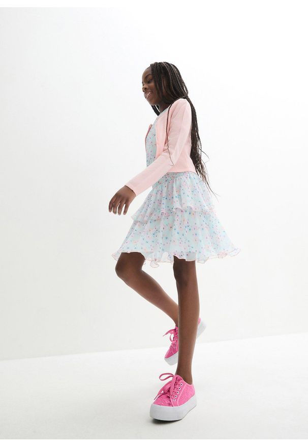 bonprix - Bolerko dzianinowe. Okazja: na co dzień. Kolor: różowy. Materiał: dzianina. Styl: casual