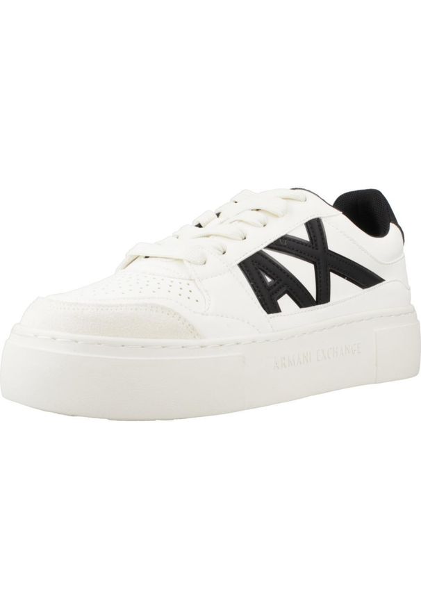 Armani Exchange - Kapcie ARMANI EXCHANGE XDX147 XV830 Biały. Kolor: biały. Materiał: syntetyk, tkanina, skóra. Styl: sportowy
