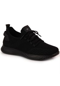 NEWS - Buty sportowe męskie z siatką czarne News 3634. Kolor: czarny. Materiał: guma, materiał. Szerokość cholewki: normalna #1