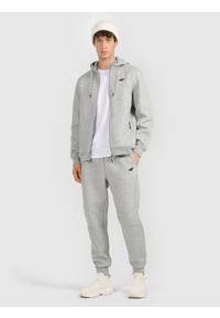 4f - 4F Bluza dresowa rozpinana z kapturem męska - szara M. Okazja: na co dzień. Typ kołnierza: kaptur. Kolor: szary. Materiał: dresówka. Styl: klasyczny, casual #2