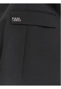 Karl Lagerfeld - KARL LAGERFELD Marynarka 155254 534083 Czarny Slim Fit. Typ kołnierza: dekolt w karo. Kolor: czarny. Materiał: wełna