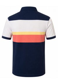 Męska Koszulka Polo - Pako Jeans - Kolorowa w Pasy. Okazja: na co dzień. Typ kołnierza: polo. Kolor: wielokolorowy. Materiał: bawełna. Wzór: prążki, paski. Styl: casual #2
