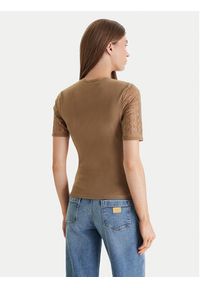 Marciano Guess T-Shirt 5RGP22 6311A Beżowy Regular Fit. Kolor: beżowy. Materiał: syntetyk #2