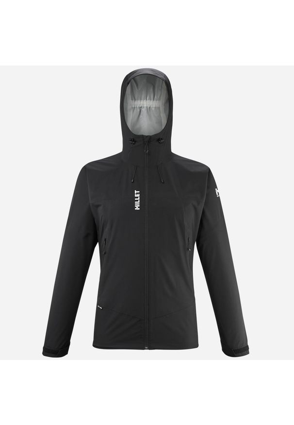 Kurtka Millet wodoodporna i oddychająca na wędrówki. Kolor: czarny. Materiał: poliester. Sport: turystyka piesza, outdoor